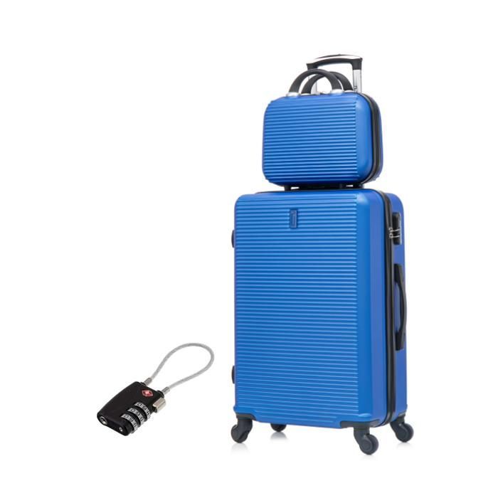 Mittelgroßer Koffer 20 kg, 65 cm mit Kosmetiktasche | CELIMS Weekend Koffer | ABS | Schloss | Blau