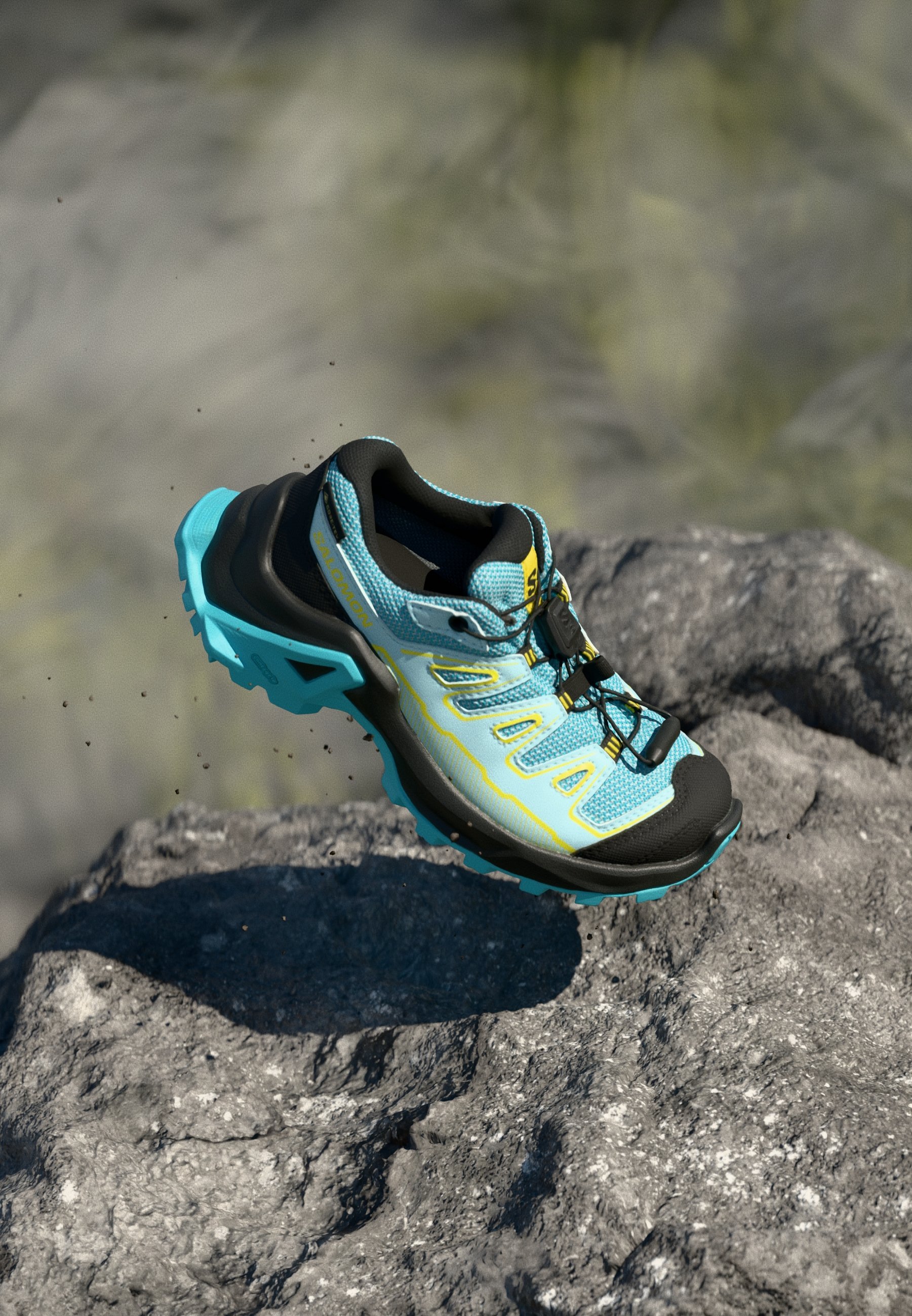 Salomon X ULTRA GTX UNISEX - Wandelschoenen - blauw curaçao/turbulence/gele iris