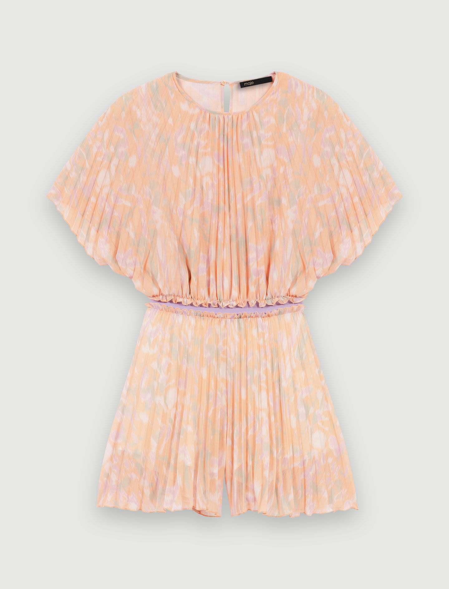 Bedrukte korte jumpsuit - Camouflage oranje