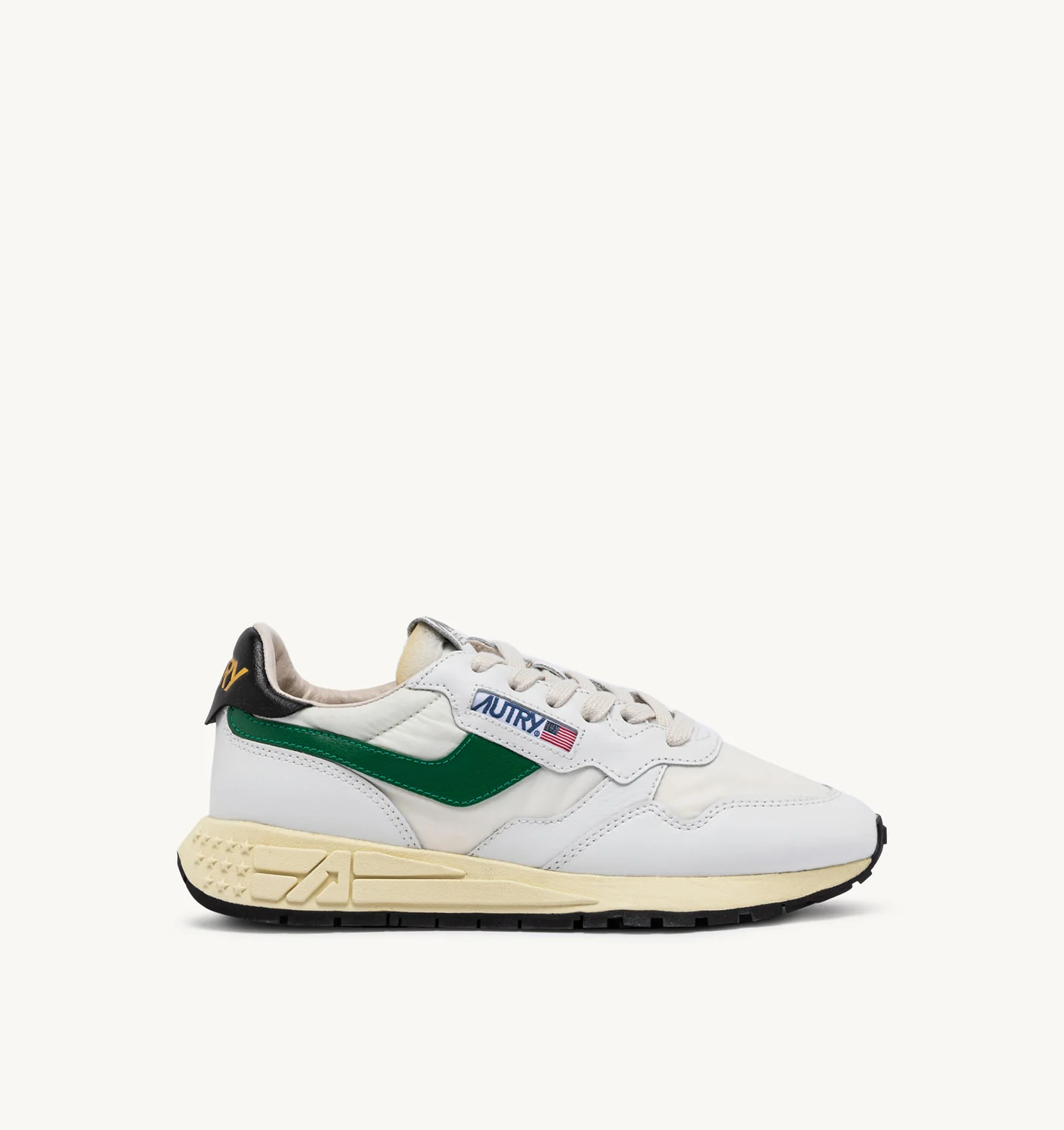 Adidași REELWIND JOS din nailon și piele, în culorile alb, negru și verde