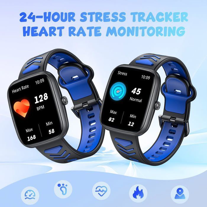 Montre Connectée Pour Enfant Fille Garcon: Smart Watch Avec Appel Bluetooth Tracker D'Activité Bracelet Intelligent Avec Po[MON389]