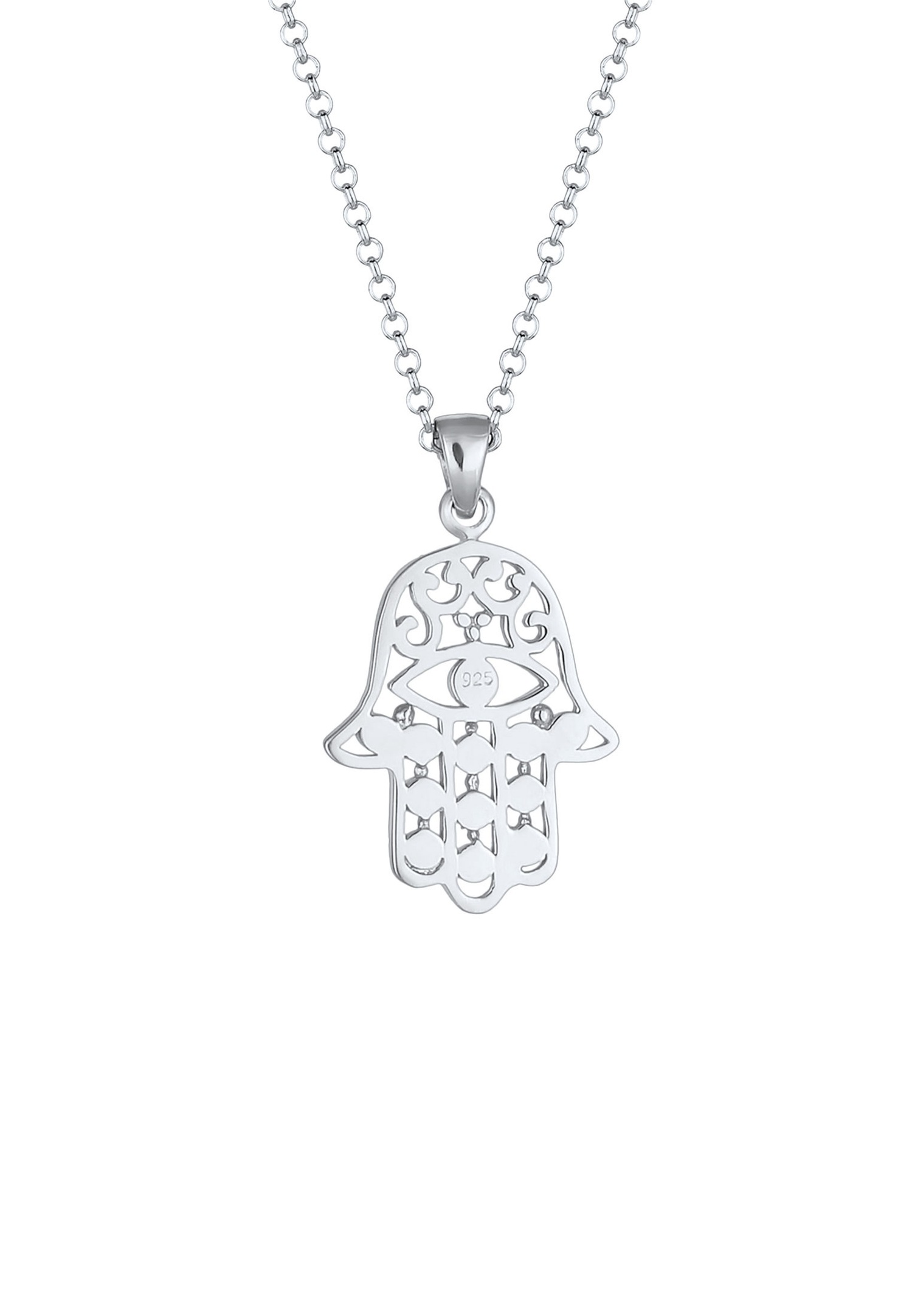 Elli Femmes Hamsa Evil Eye avec cristaux en argent sterling 925 plaqué or