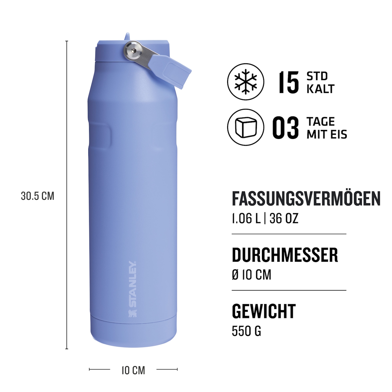 Láhev/termoska Stanley 1,06 l – skládací brčko na láhev ICEFLOW™ – 1 kus