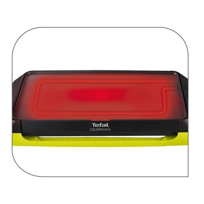 Piastra elettrica TEFAL CB660301 Colormania, potenza 2000W, termostato regolabile, per 6-8 persone, rivestimento antiaderente.