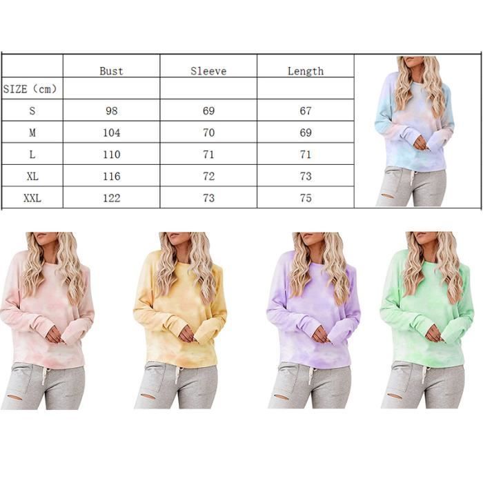 Sweat shirt femme - LEOCLOTHO - Manches longues - Col rond - Coton - Épissage - T-shirt - Vert