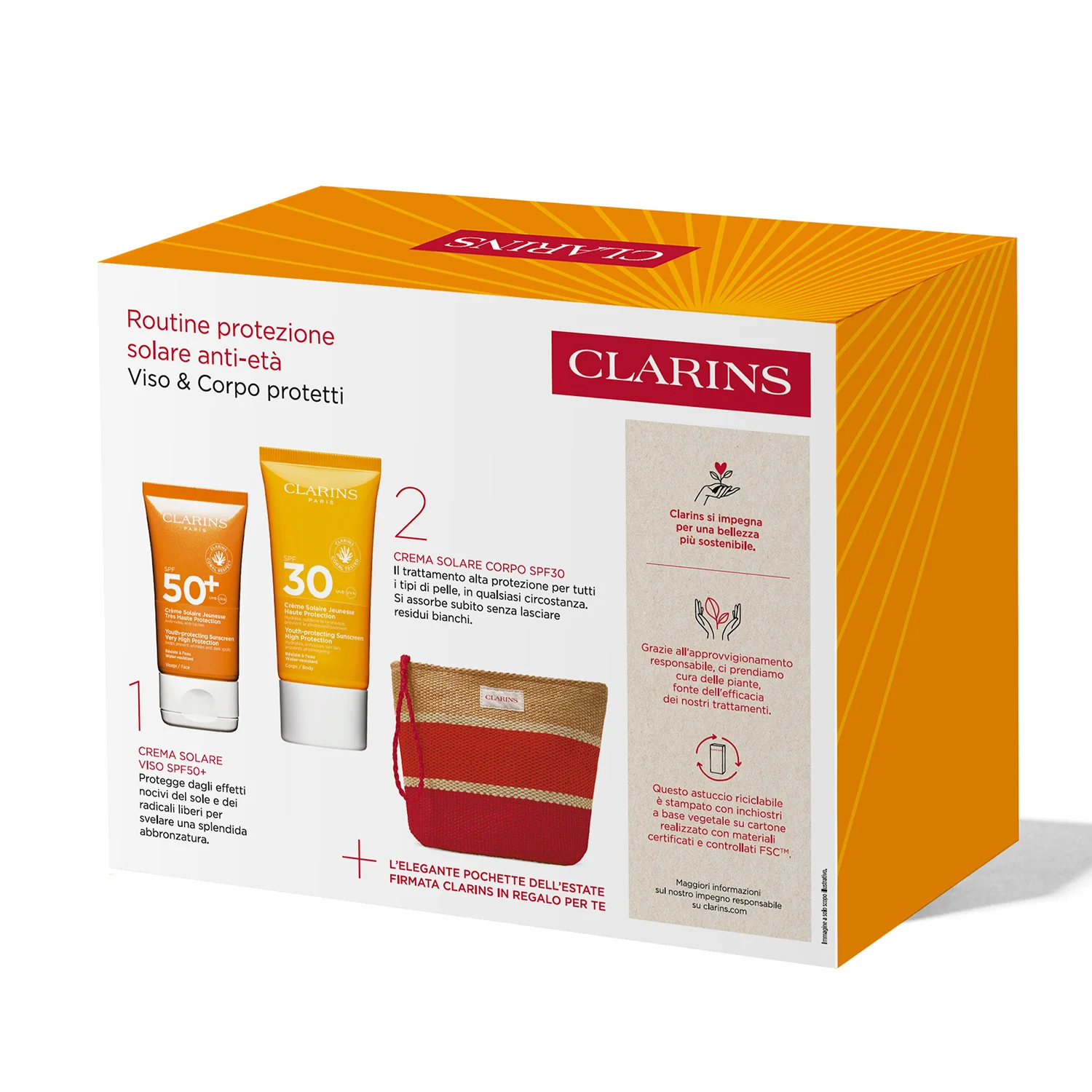 Sole Routine protezione solare anti-età - Cofanetto Solare, Coffret Solare, Solare viso alta prot., Crema solare corpo alta prot.