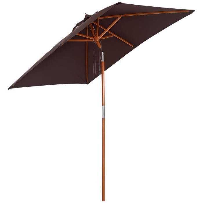 Outsunny - parasol - Bois - 200x150x235cm - Marron