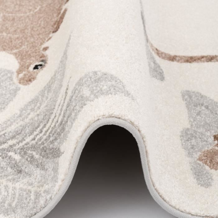 Alfombra infantil Softstar Kids - Mundo de dinosaurios gris - Suave y duradera
