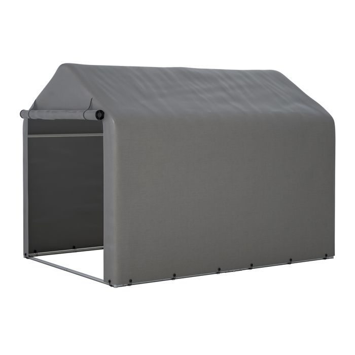 CDISPLAY Caseta de jardín con almacenamiento, 160 × 220 × 165 cm, garaje para bicicletas, refugio multiusos.