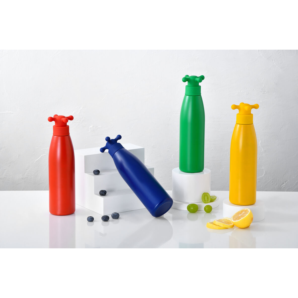  Wandgemonteerde waterfles 750 ml, gele regenboogcollectie