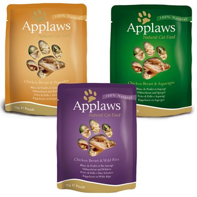 Applaws Adult Mixed Pack Cat Pouches in Broth 70g