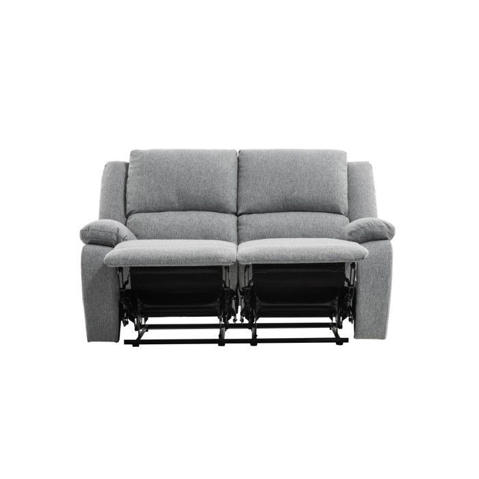 Canapé Relaxation 2 places LEO en Tissu - Gris clair - L143 x 93 x 96cm - LOUNGITUDE