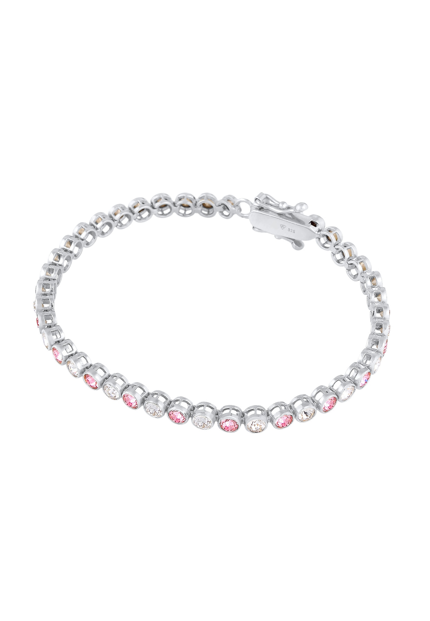 Elli PREMIUM Femmes Tennis Tendance étincelante avec cristaux Rose en argent sterling 925
