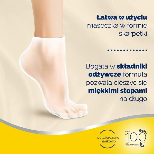 Scholl Expert Care PediMask, Nawilżająca maska do stóp z olejkiem makadamia, 1 Para