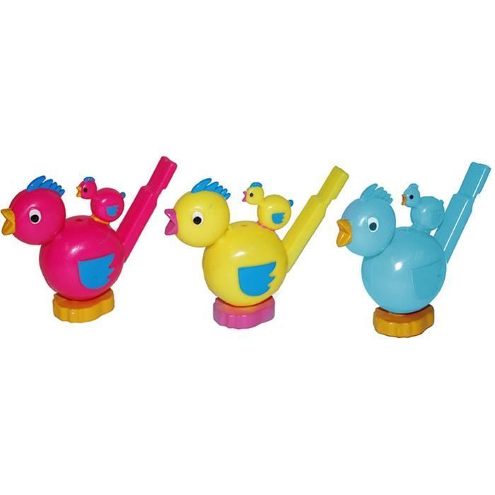 Sifflet Oiseau x 3 - Mixte - Enfant - Blanc - Extérieur - Bleu - Rose - Jaune - 3 pièces - A partir de 3 ans