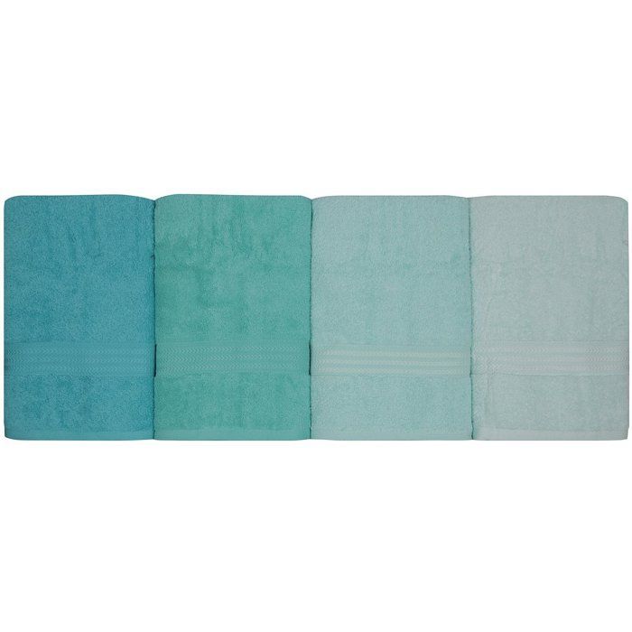 Set of 4 bath towels - 70 x 140 cm - Mint green