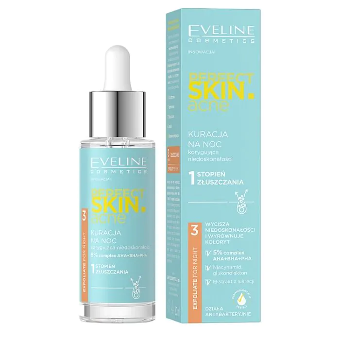 Eveline Perfect Skin Acne Kuracja na noc z 5% kwasami
