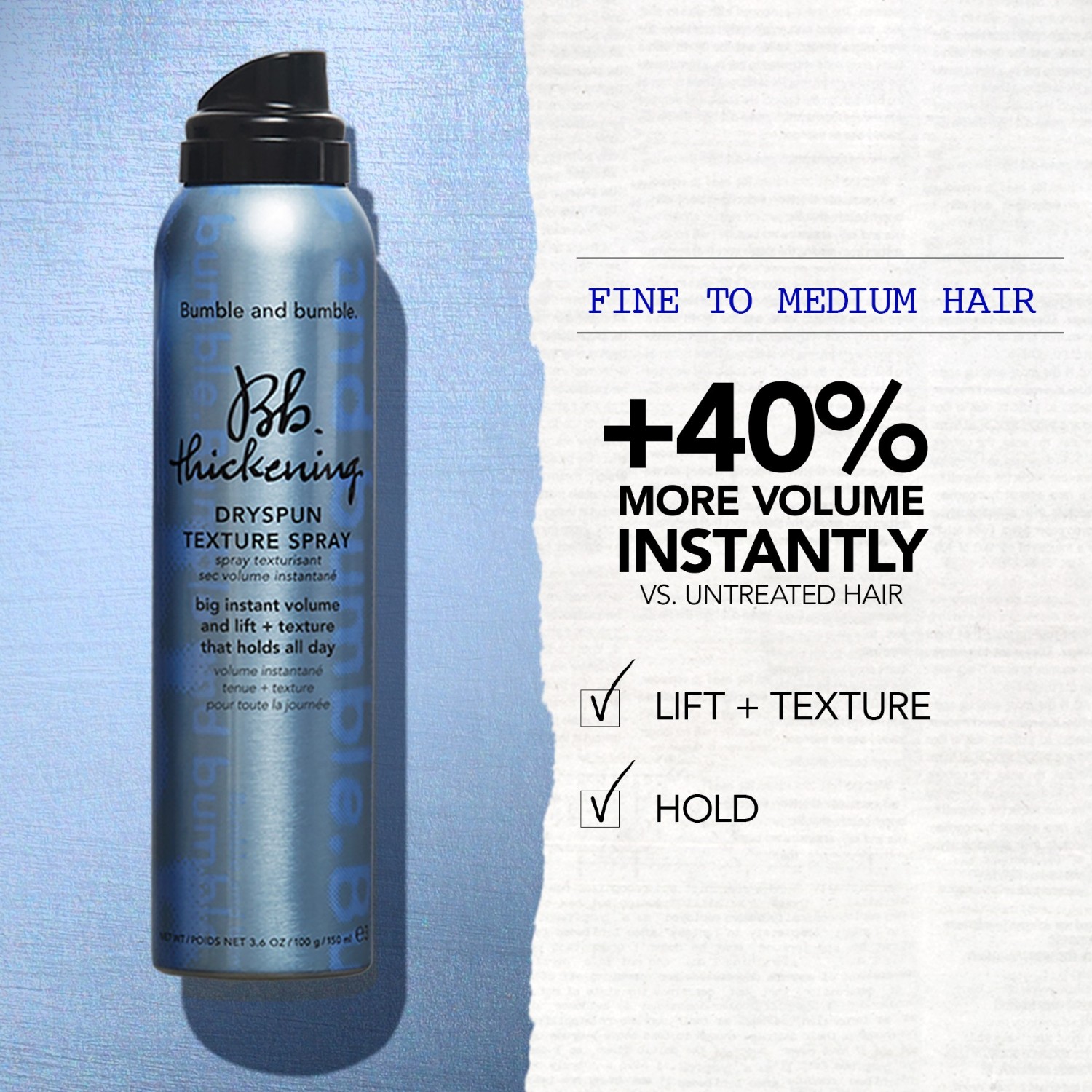 Bumble and bumble. Haarspray voor verdikking en droge textuur - 60 ml