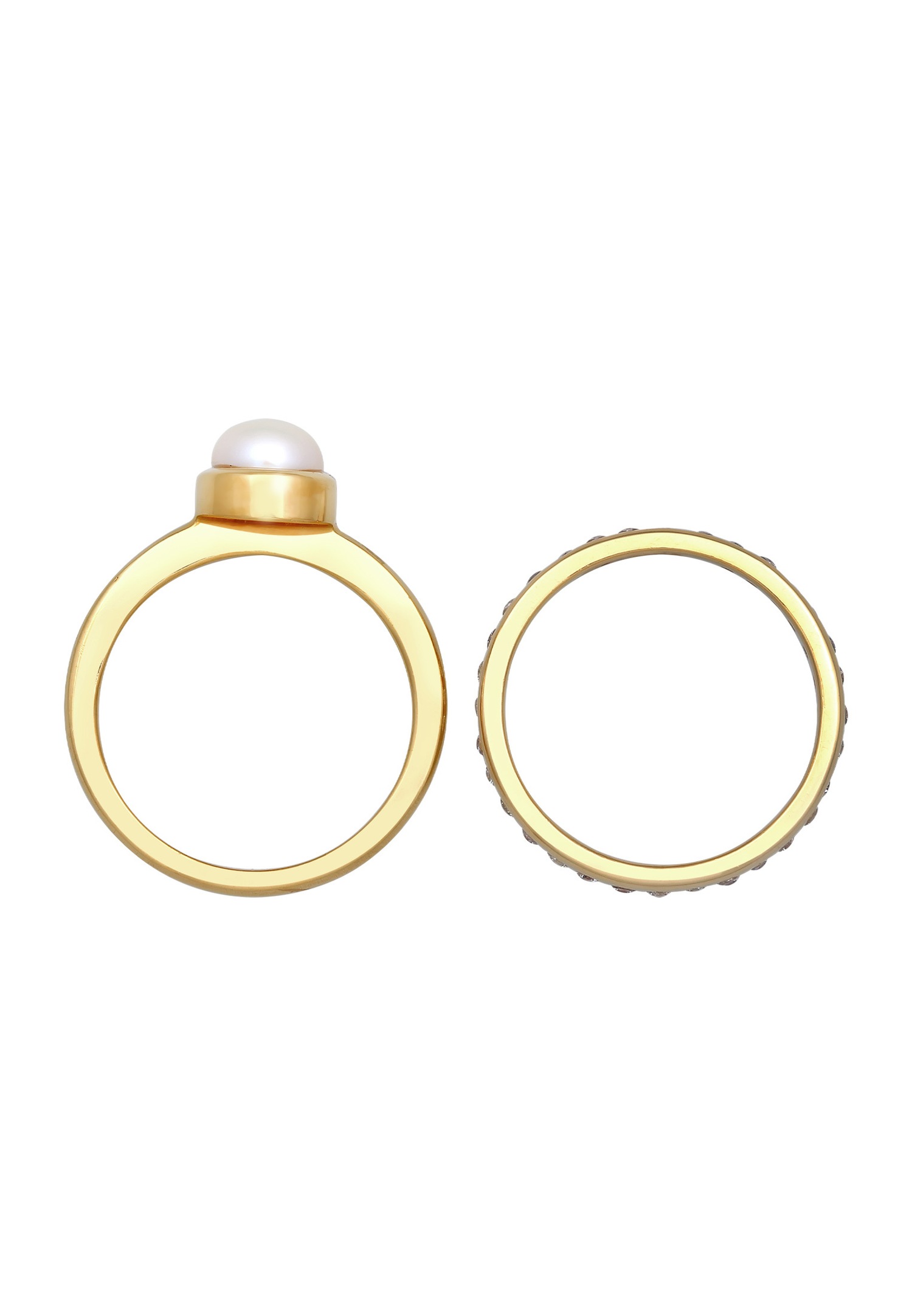 Nenalina Femmes perle Eternity Lot de 2 avec Perle de Culture d'Eau Douce en argent sterling 925