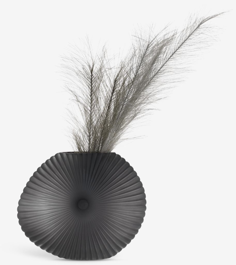 RICHARD RICHARD vaza, plotis 9 cm, ilgis 25 cm, aukštis 20 cm, pilka