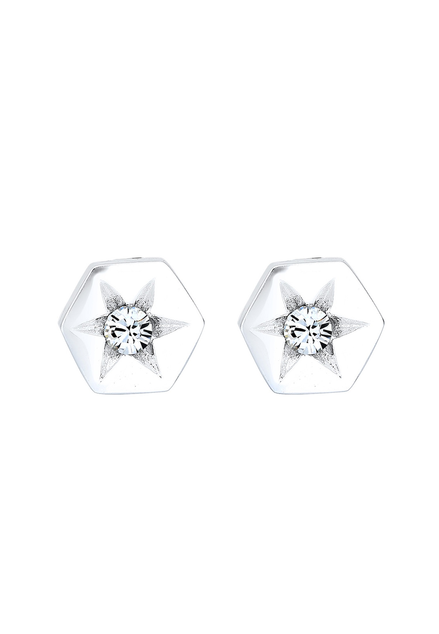 Elli Femmes étoile hexagone avec cristal en argent sterling 925