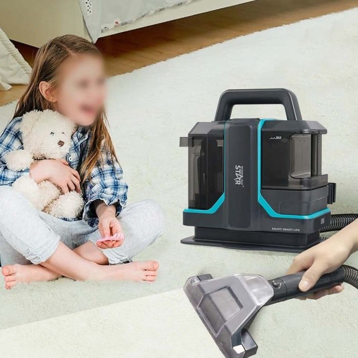 Portable corded sofa and carpet cleaner, 11Kpa, book machine, dual brush head, vacuum cleaner, removes stains from fabric
