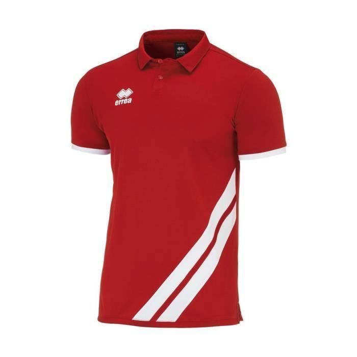 Polo Errea John Junior - Bambino - Multisport - Ragazzo - Rosso/Bianco - Traspirante - Maniche corte