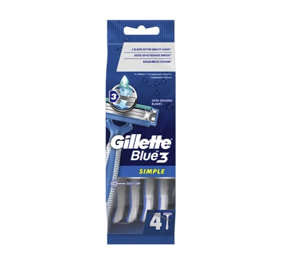 Gillette Blue 3 Simple jednorazowe maszynki do golenia dla mężczyzn 4 sztuki