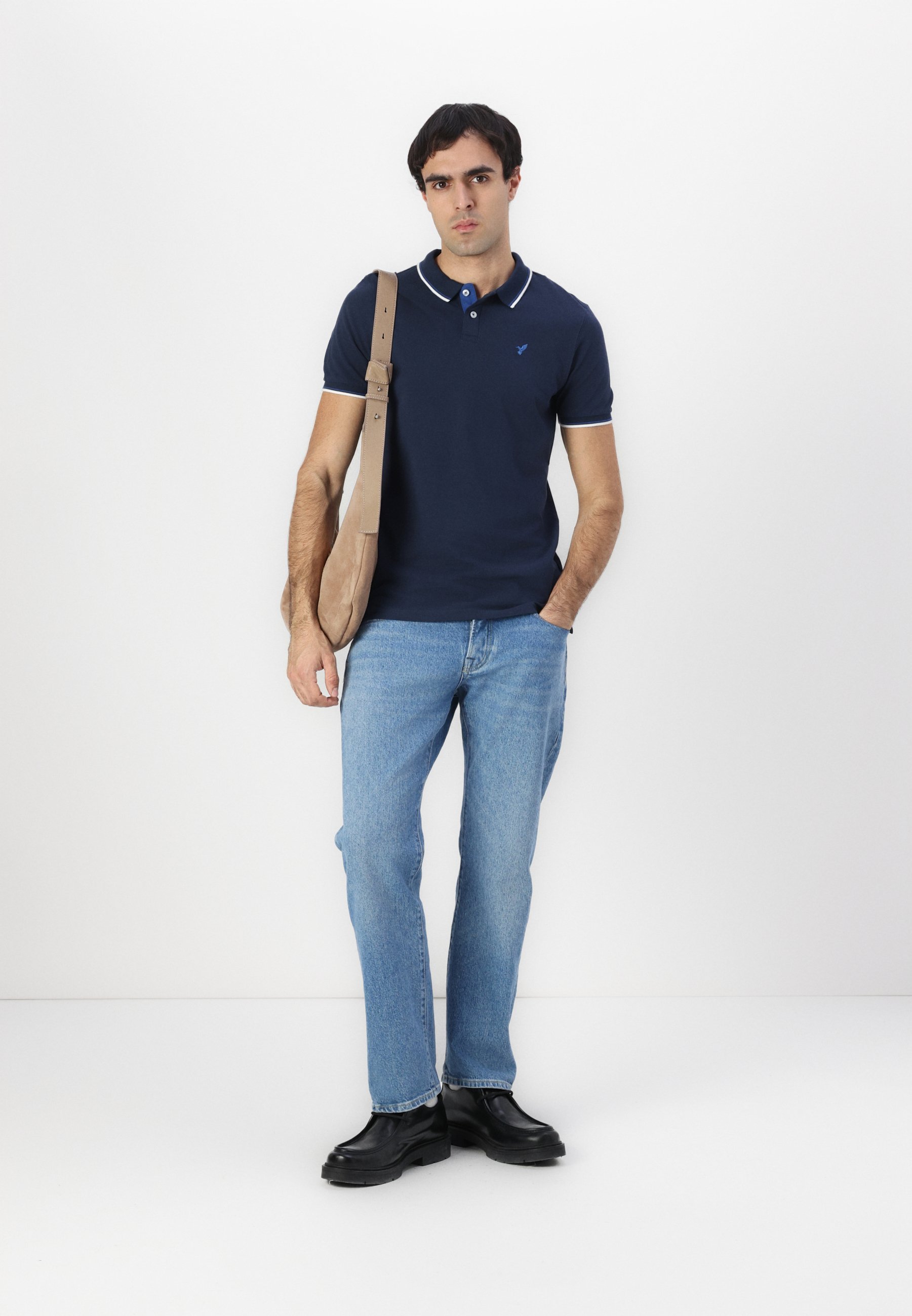 Pier One SLIM - Polo - blu scuro