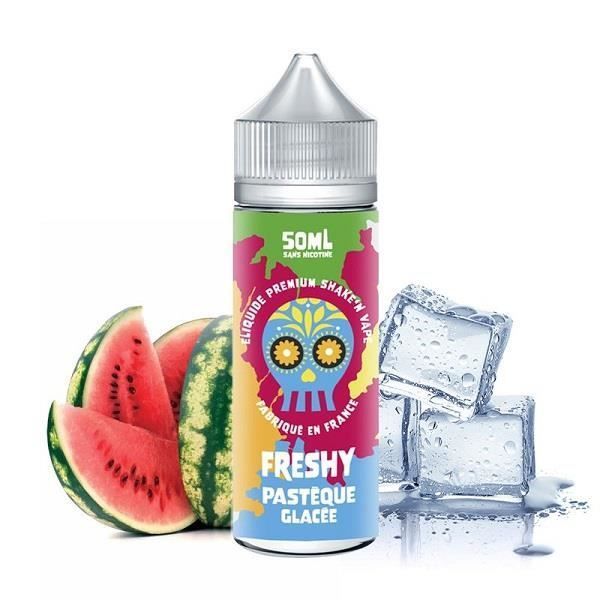 Líquido para vapear casero 50 ml sin nicotina (0 mg) - Marca Freshy - Sabor a sandía helada