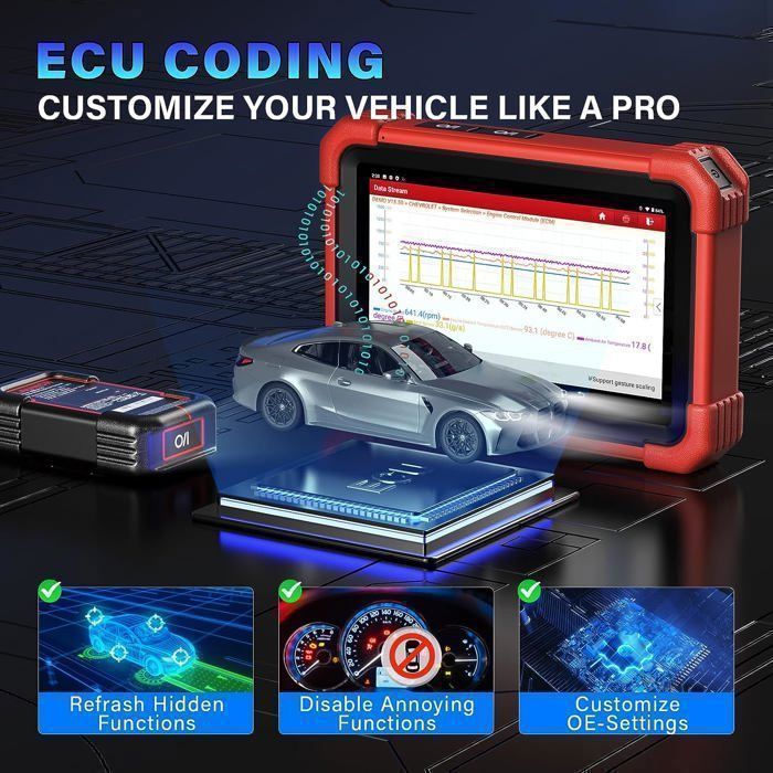 Herramienta de diagnóstico automotriz multimarca - LAUNCH - CRP919XBT - Control bidireccional - DBScar VII VCI - USB A/USB C