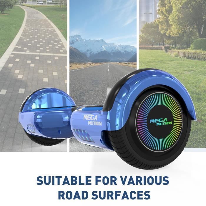 MEGA MOTION Paquete de hoverboard azul y kart negro, hoverboard de 2 ruedas de 6,5