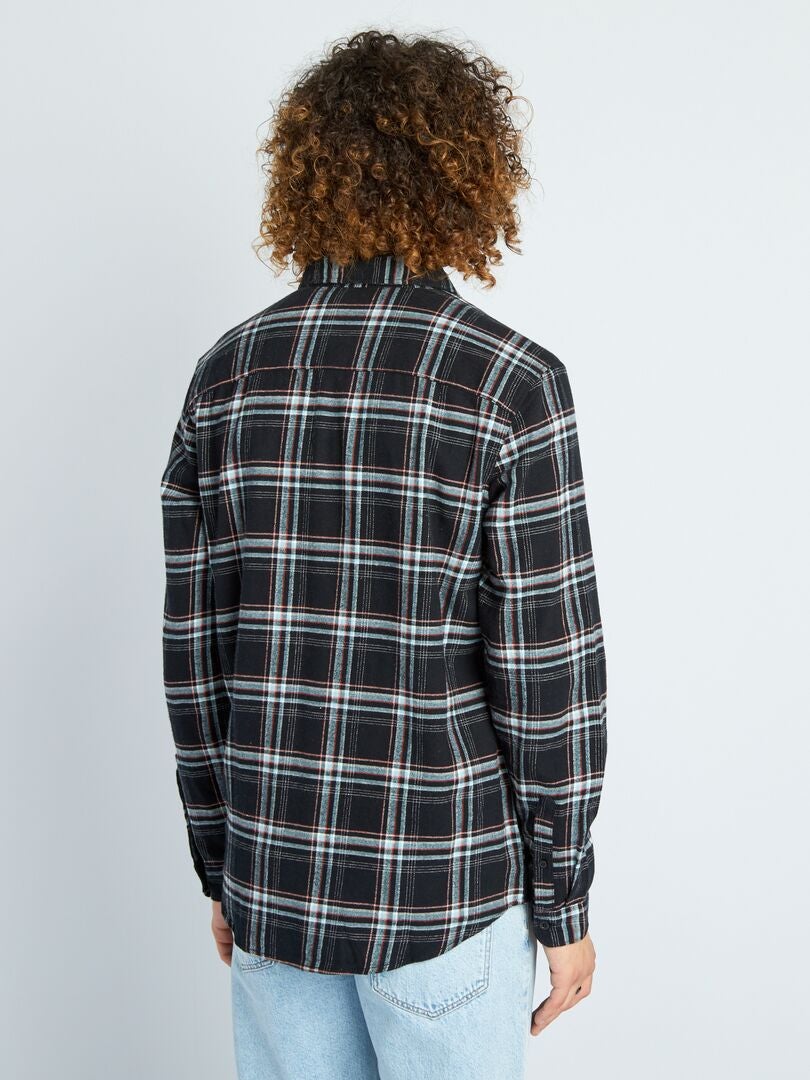 Camisa de flanela xadrez - PRETA