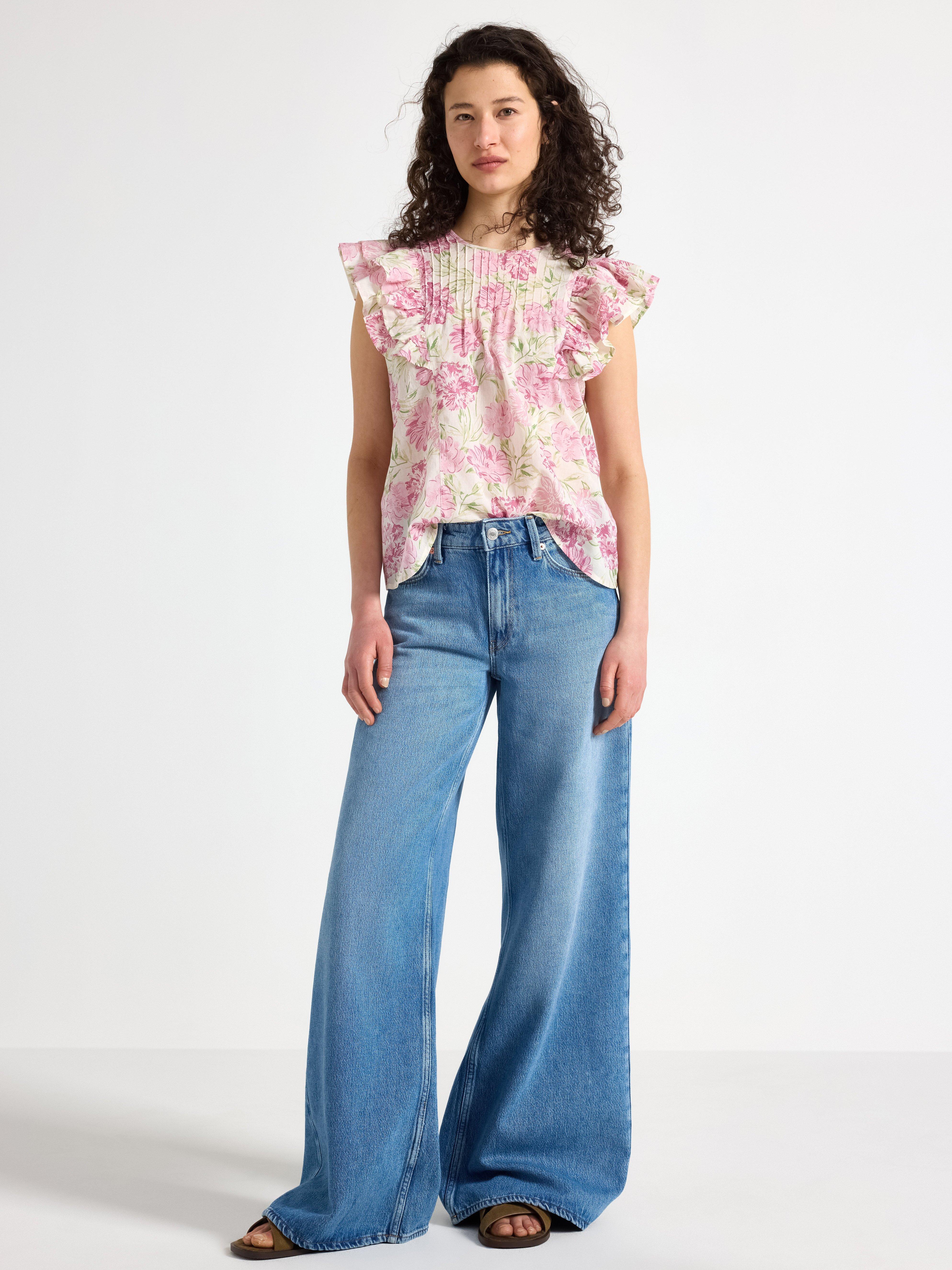 Ärmlös blus Light Beige