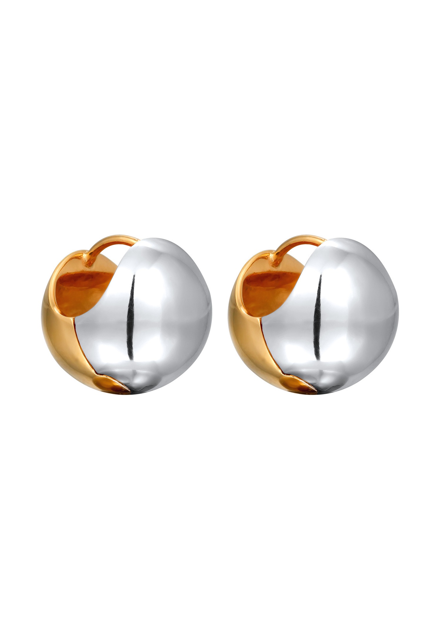 Elli PREMIUM Femmes créoles boule Chunky en argent sterling 925