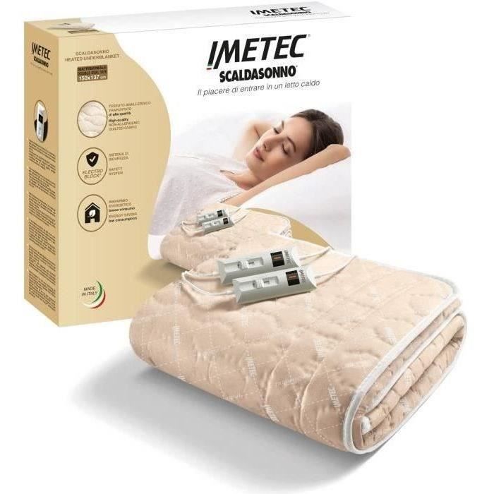 Protetor de colchão aquecido - Imetec - Aquecedor de cama para cama de casal 150 x 137 cm - 2 controles com 2 configurações de temperatura - Lavável