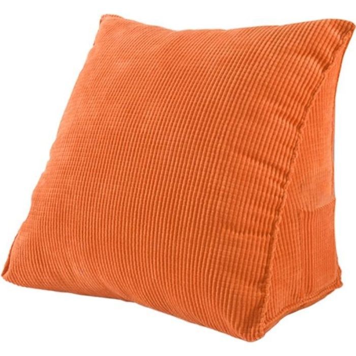 Cushion - SODIAL - Triangular - Corduroy - Orange - Removable Cover