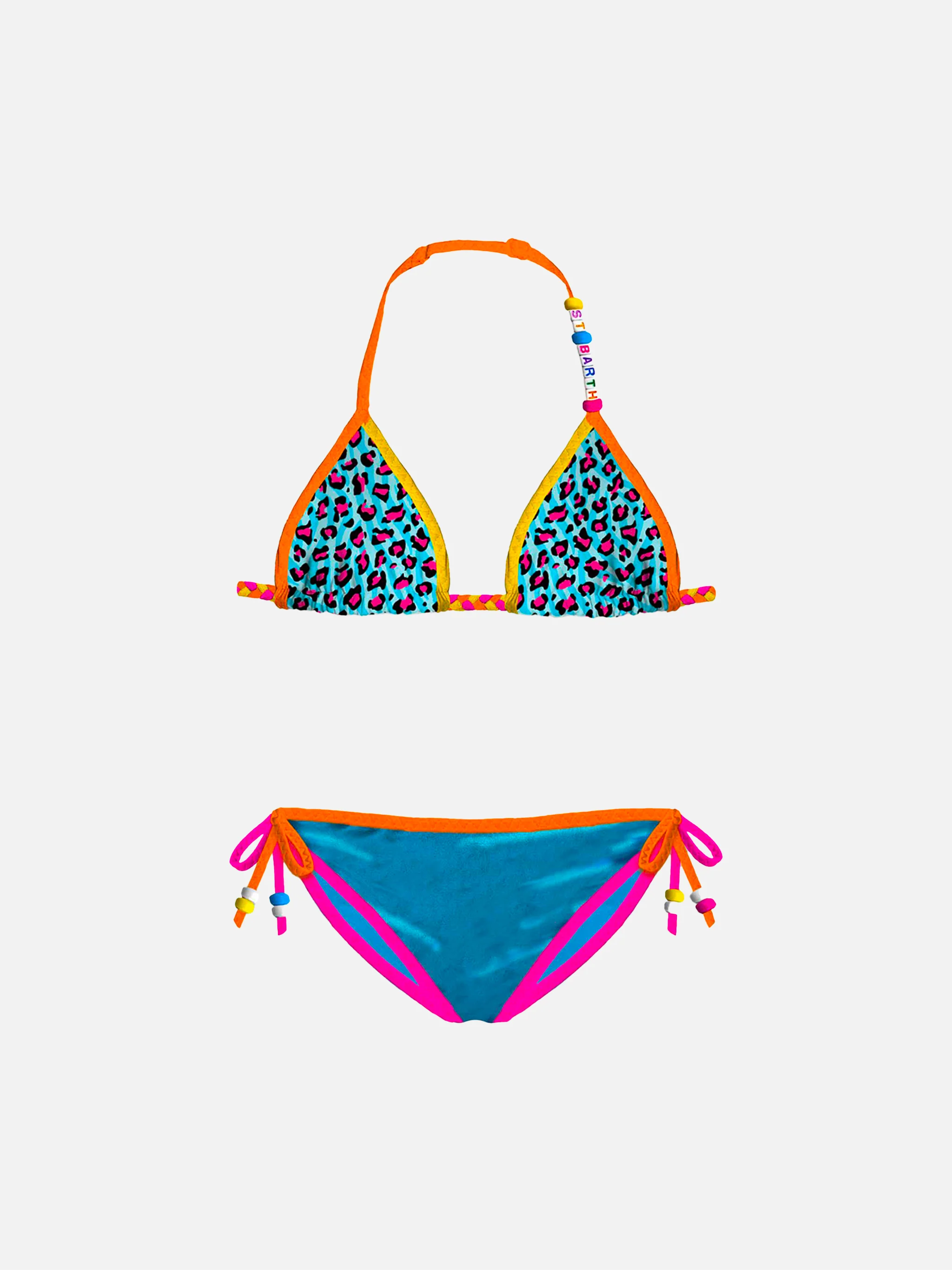 Triangelbikini met luipaardprint voor meisjes