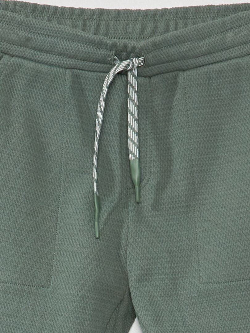 Joggingbroek van katoenpiqué - Comfortabelere pasvorm - Grijsgroen