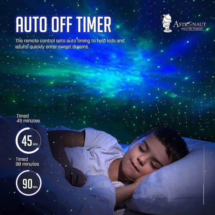 Proyector de astronauta, proyector de galaxia, cielo estrellado, luz nocturna con nebulosa, control remoto, rotación de 360° ajustable.