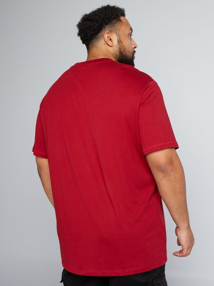 Camiseta de malha lisa - VERMELHA