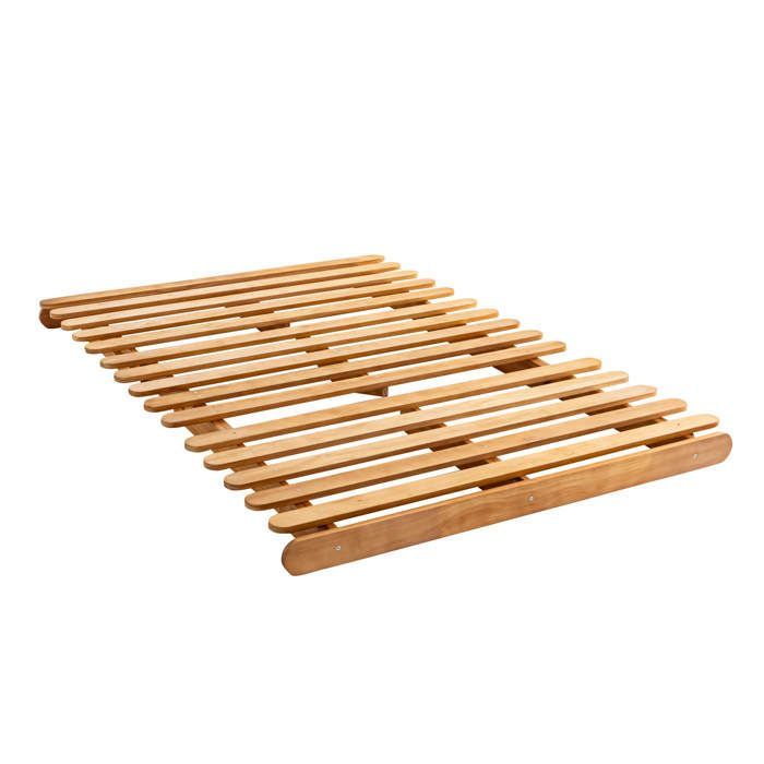 Structure futon 160x200 cm en bois massif naturel - Bois naturel - Terre de Nuit