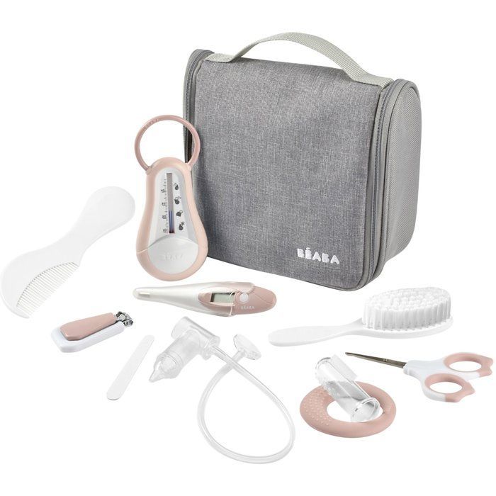 Trousse de toilette - BEABA - 10 accessoires - Vieux rose