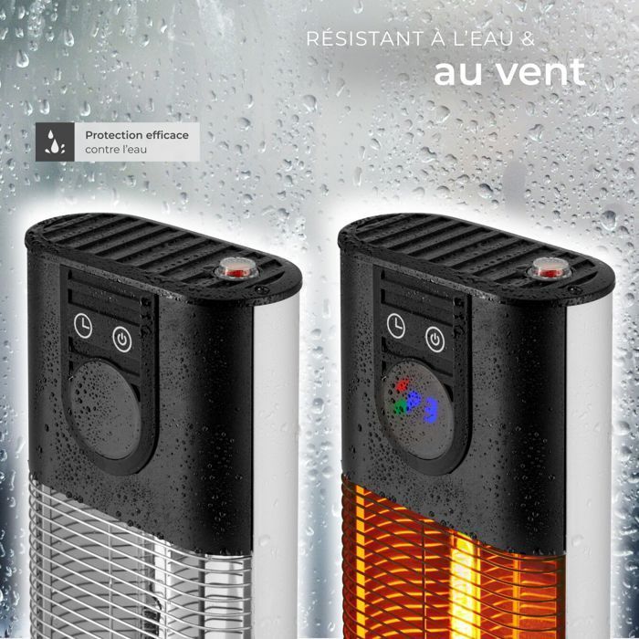 Riscaldamento per esterni - TECTAKE - Riscaldatore a infrarossi SOLARIS TERRA da 1500W con funzione timer e 3 livelli di potenza