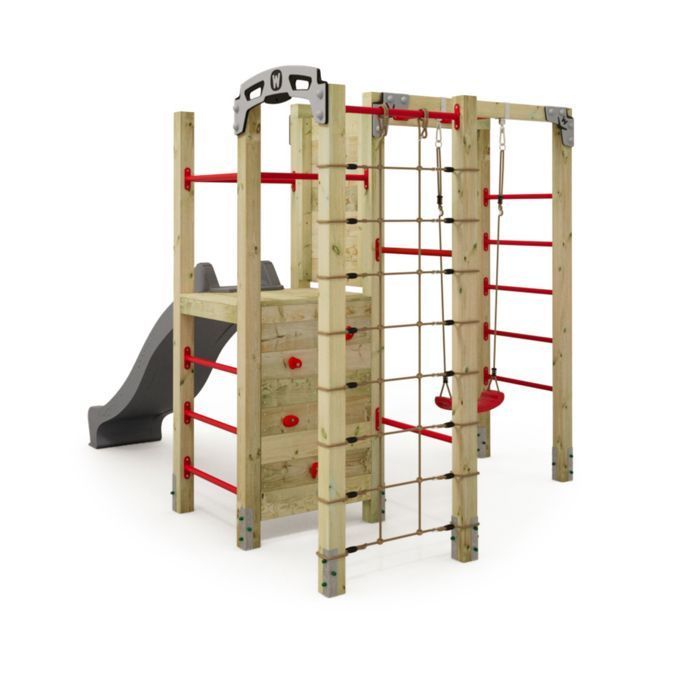 WICKEY FIT Cross 872 Spielbereich & Fitnessstation – 220 cm Rutsche, Schaukel & Klimmzugstange – 5 Jahre Garantie*
