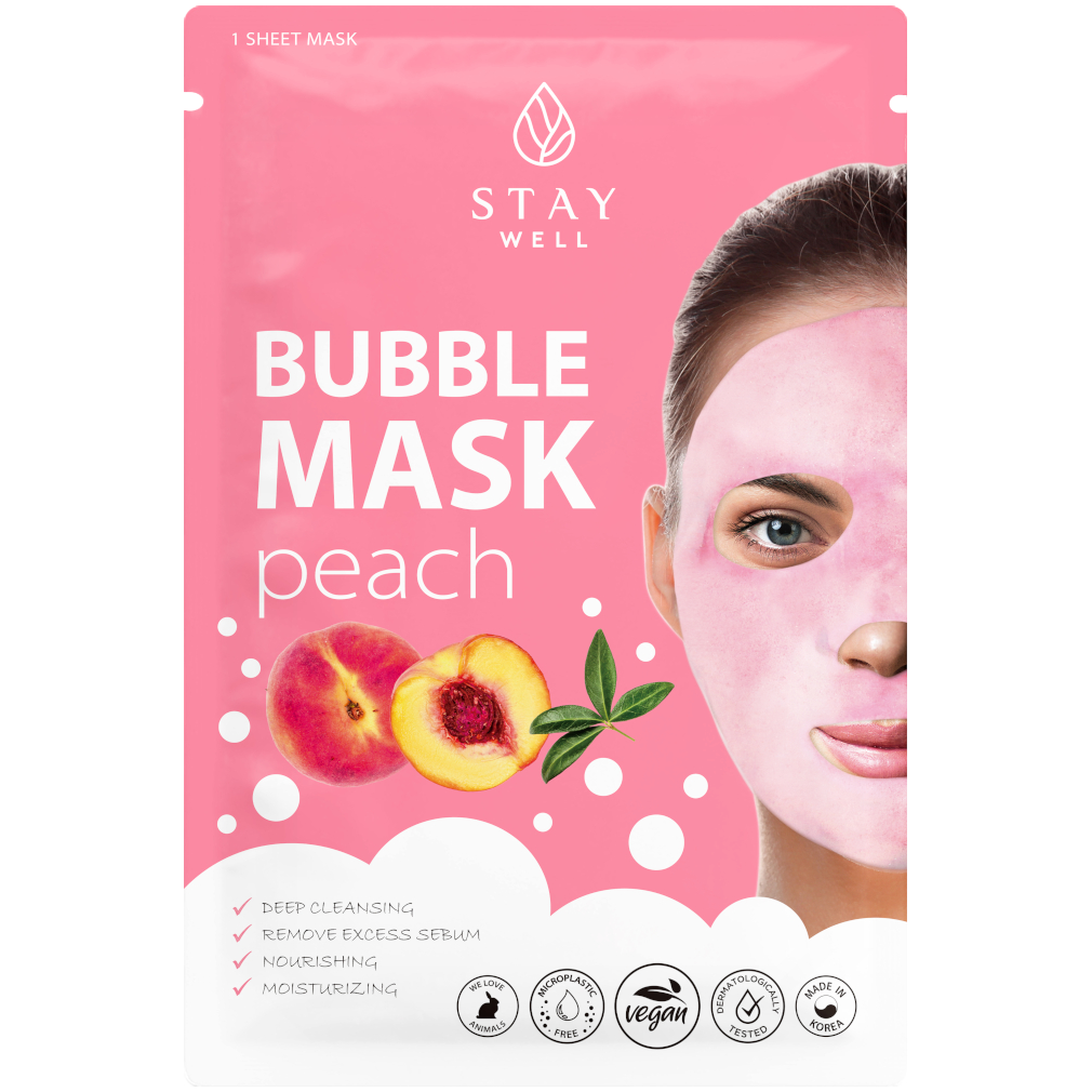 Bublinková maska Stay Well Broskyňová