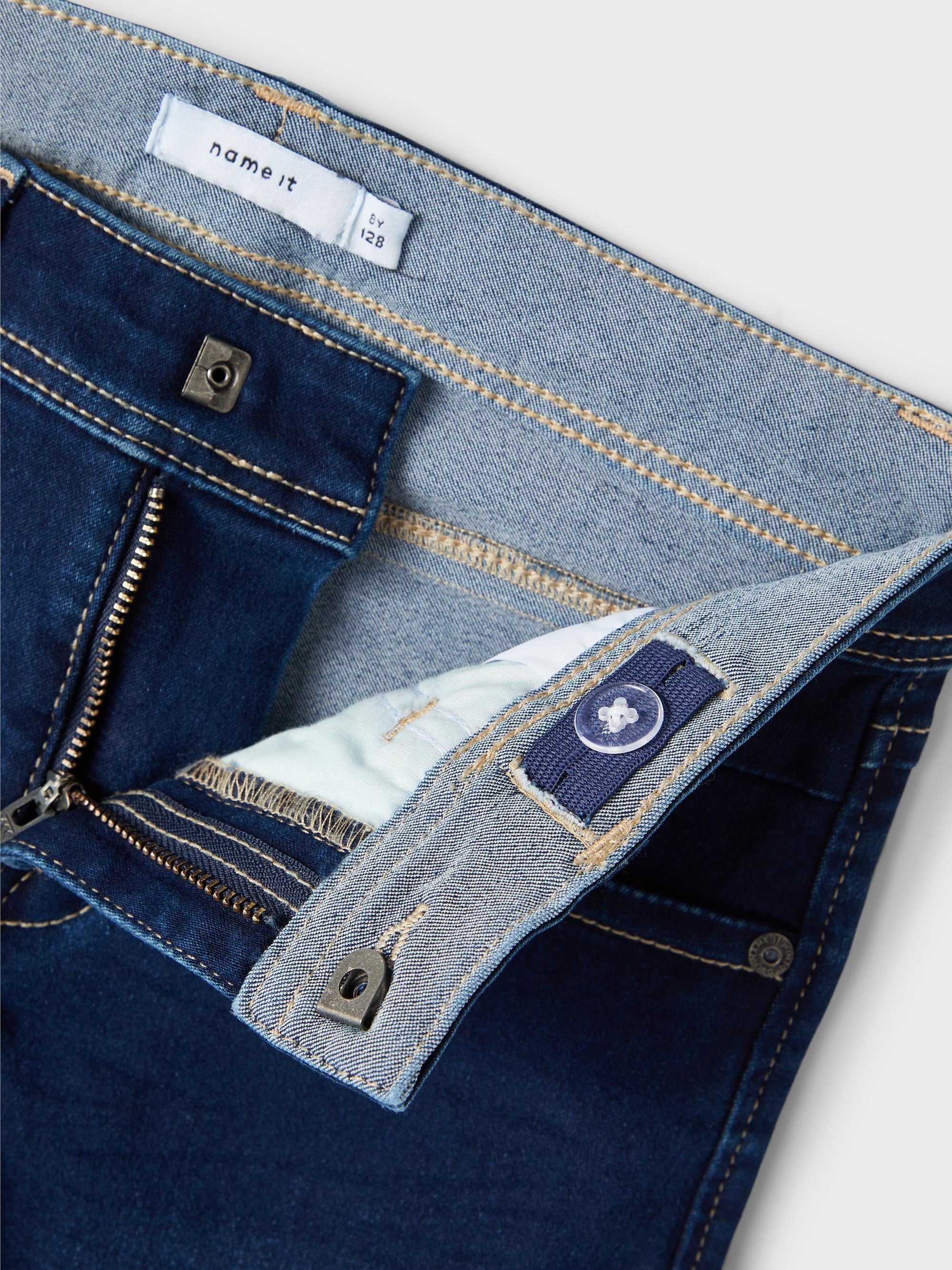 Noem het NKMSILAS - Slim fit jeans - donkerblauwe denim