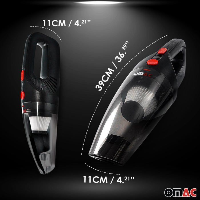 Powerful Portable Car Vacuum Cleaner for Wet and Dry Use - Black