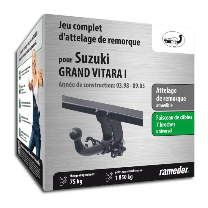 Suzuki GRAND VITARA I AUTO-HAK Enganche de remolque desmontable con arnés de cableado de 7 pines - año de fabricación