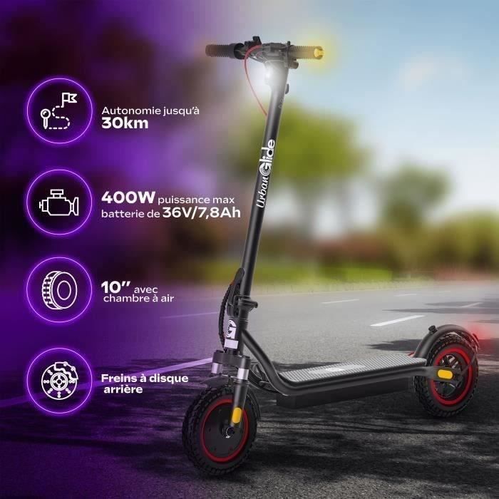 Elektroroller – URBANGLIDE – 100 PLUS – 10 Zoll – 36 V – 350 W – 30 km Reichweite – Scheibenbremse, Blinker und Bremslicht